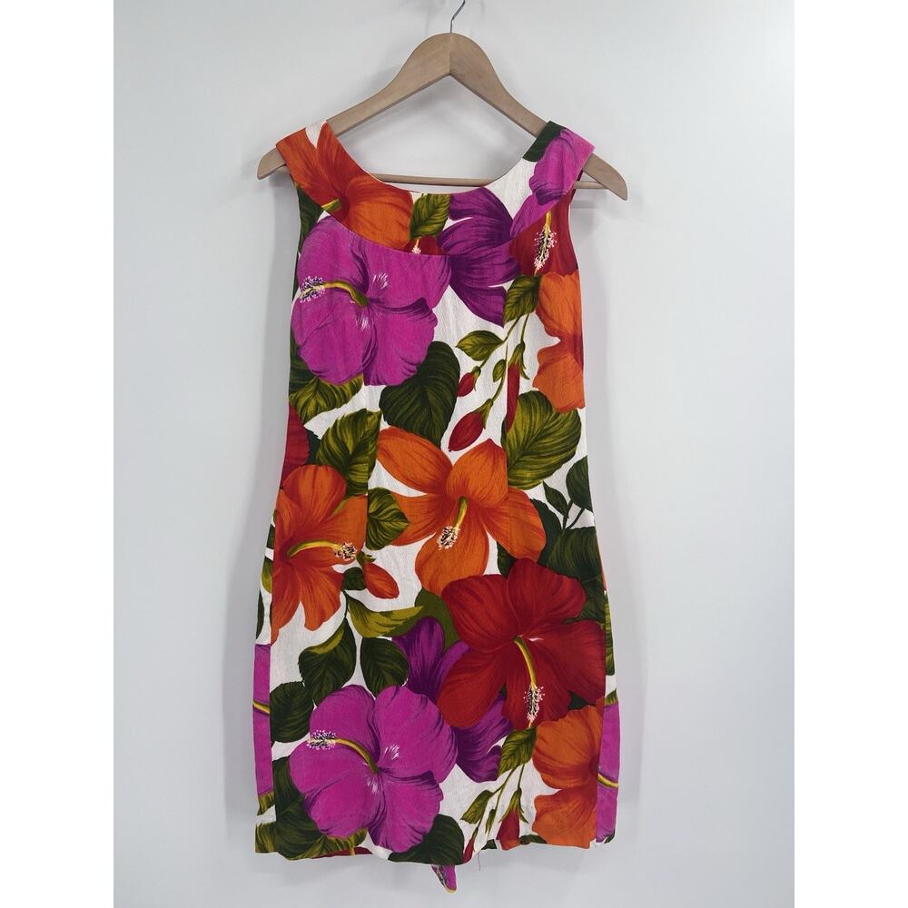 VTG Pacific Isle Creations Of Hawaii Bold Floral Dress Size 6